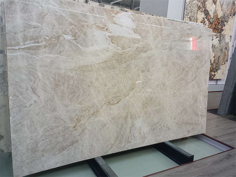 GOLDTOP OEM/ODM  Quartzito High Quality Natural Wall Floor Leather Taj Mahal Quartzite Slab For Kitchen Countertop