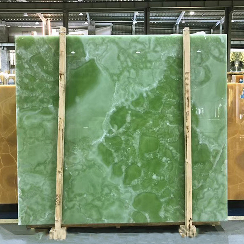 Luxury Backlit Onyx Light Green Color Green Onyx For Flooring Tiles