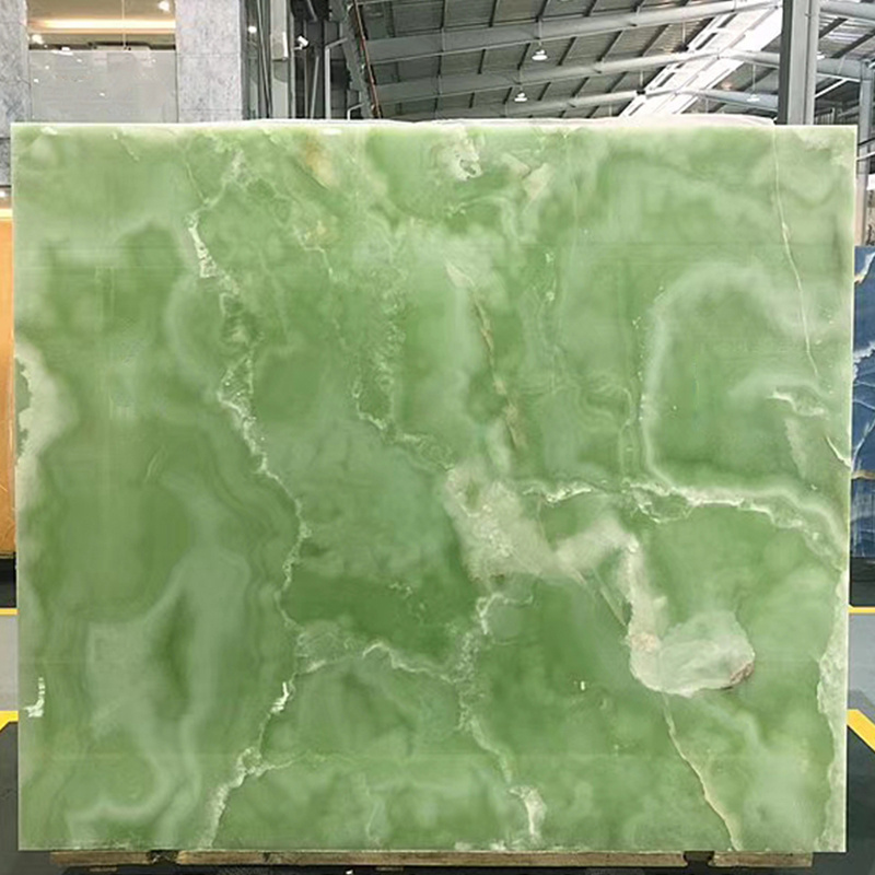 OEM/ODM onix Onice Natural Stone coffee table tiles losas Polished Stone Price wall panel Green Onyx Verde Slab