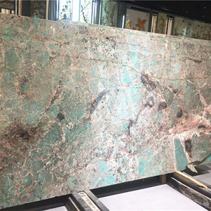 GOLDTOP OEM/ODM granito natural countertops kitchen green granat Luxury Brazil Amazonite Green Slab And Table Tops