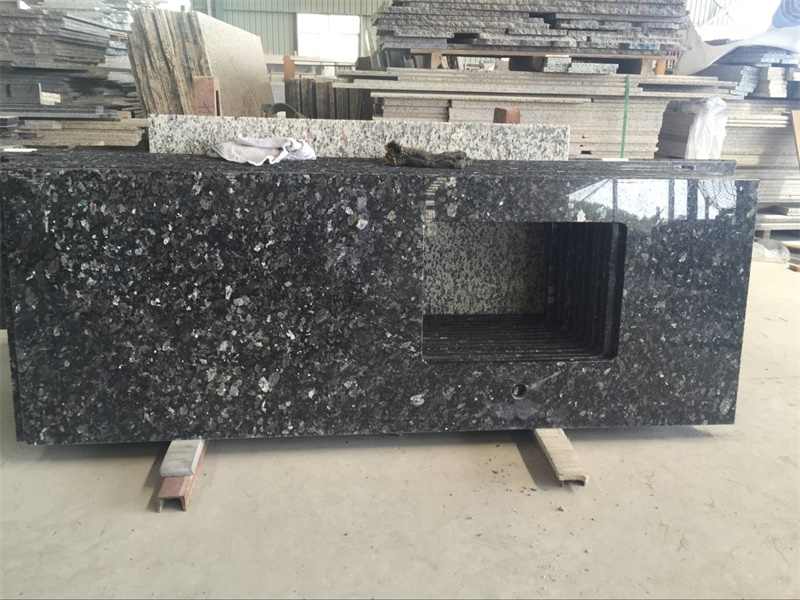 Hot Sale Black Granite Slabs Blue Pearl Granite Prices Kitchen Countertop Vanity Tops