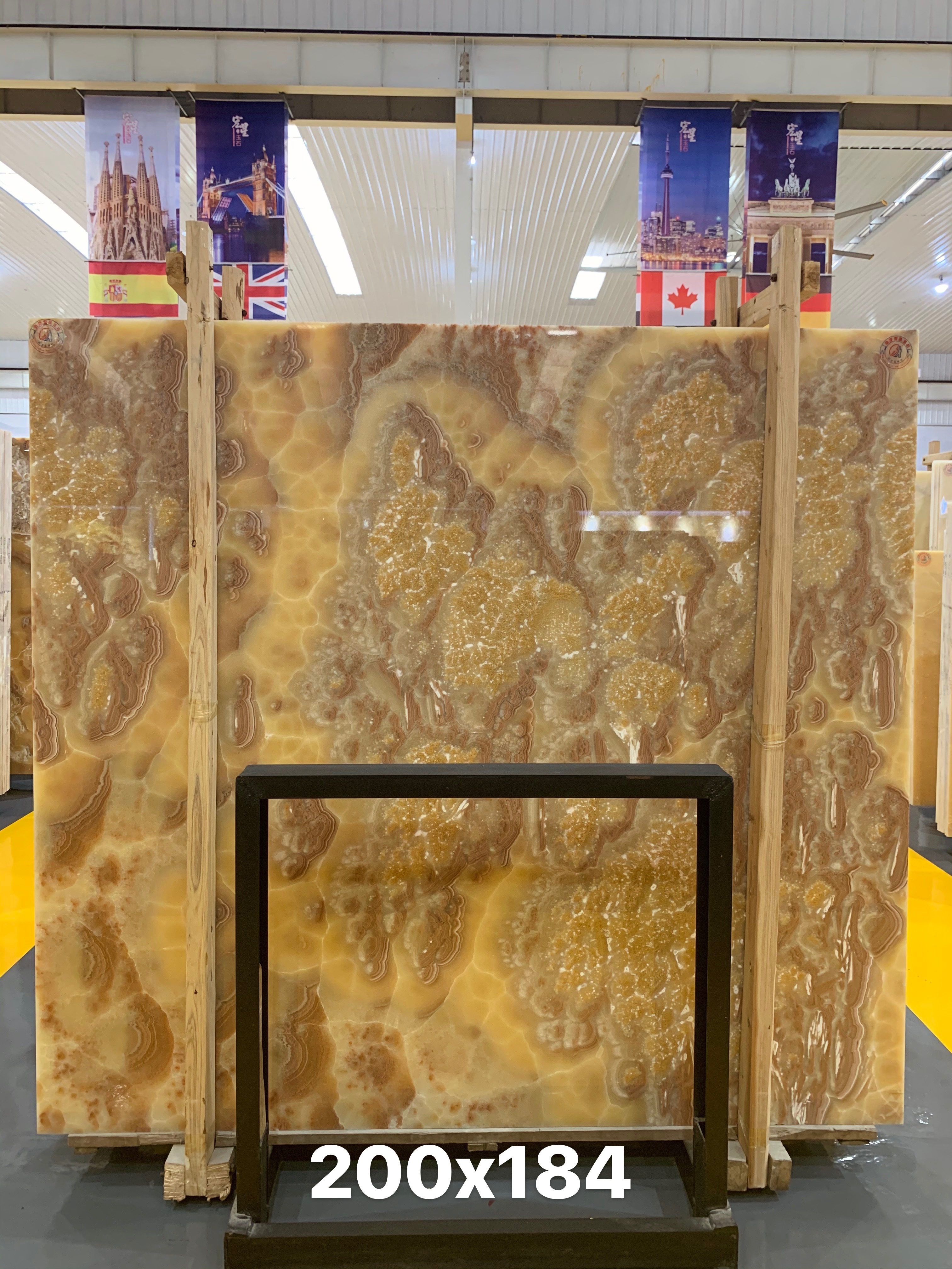 GOLDTOP OEM/ODM Onice onix China Honey Beige Polished Natural Stone Slab Wall Tile Yellow Onyx Orange Onyx