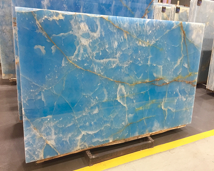 goldtop Translucent onix Onice chinese supplier wholesale Natural Stone polished marble blue onyx marble slabs