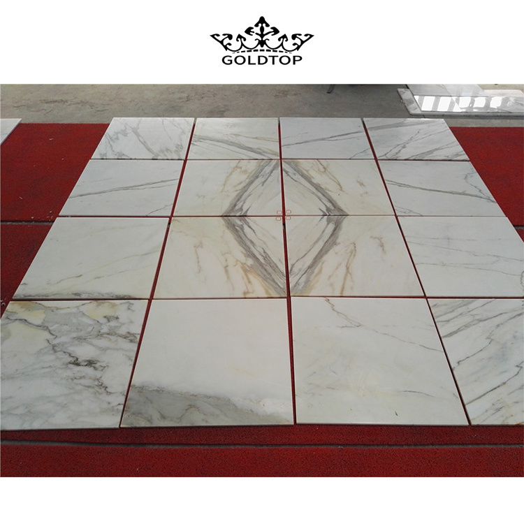 Natural Stone Wall Panels Polished Floor Tiles Stair Calacatta Gold Marble Tiles