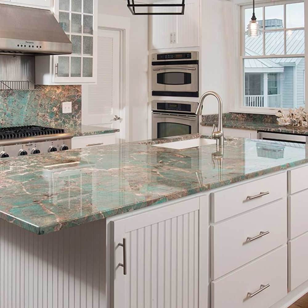 GOLDTOP OEM/ODM Quartzito Amazon Green Quartzite Slabs Stone Kitchen Countertops Amazonite Green Quartzite For Table Tops