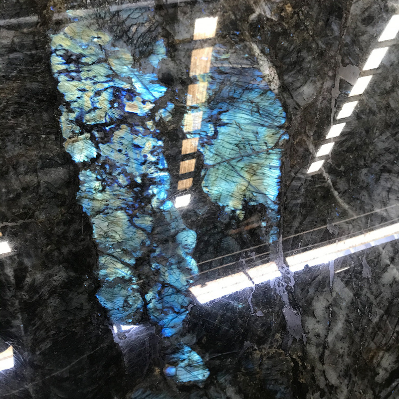 GOLDTOP OEM/ODM granito natural Lemurian High quality Natural Stone Labradorite Madagascar Blue Granite for luxury decoration