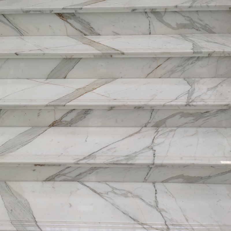 OEM/ODM marmol marmor floor countertops wallboard and floor tile sheet natural calacatta white marble slab stairs