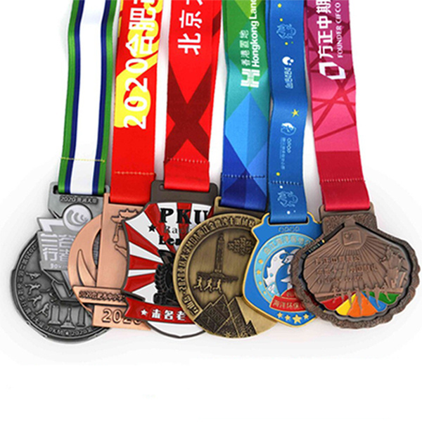 Commemorative Marathon Metal Medallion Zinc Alloy Honour Trophy With Ribbon Stainless Steel Award Plaque Medal