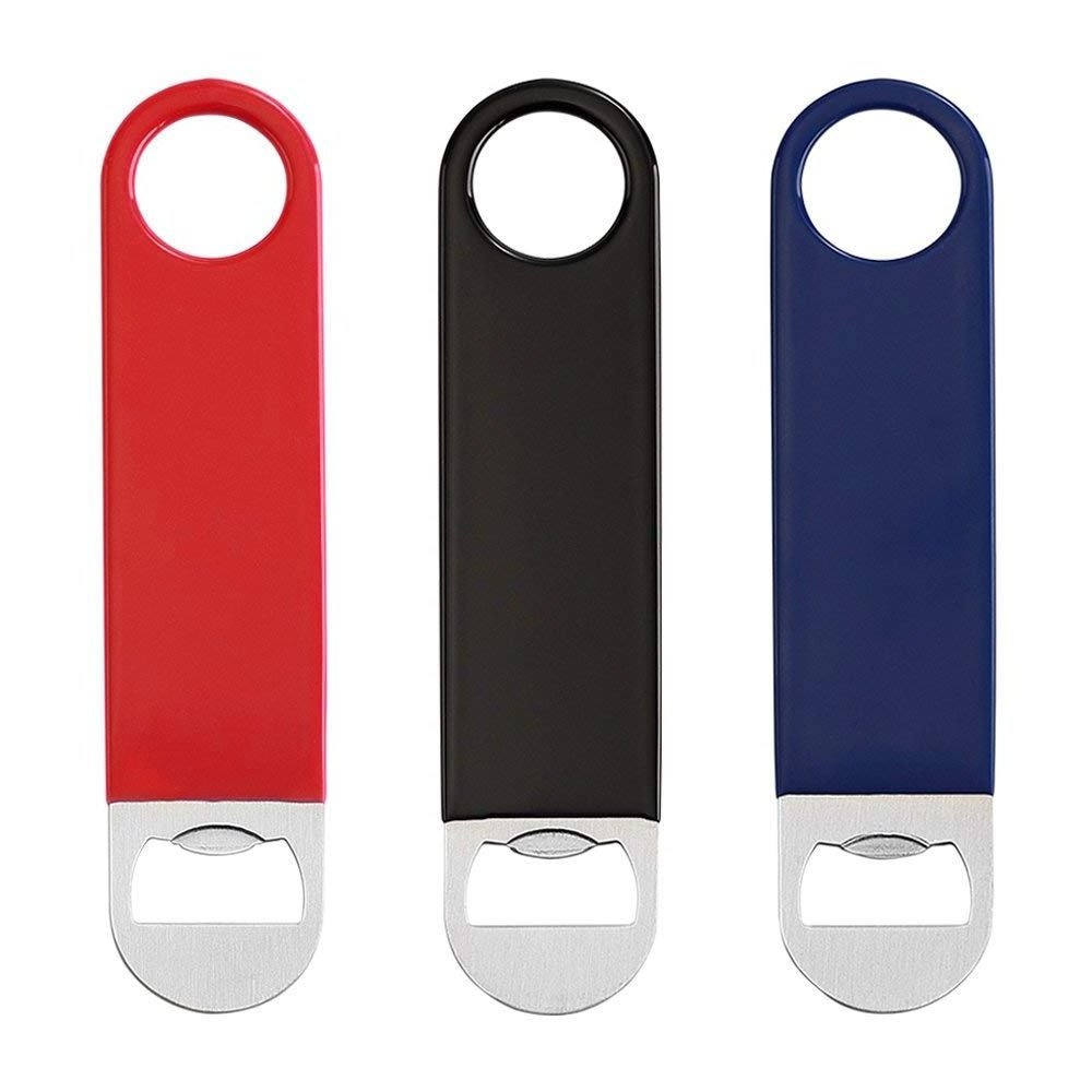 Red Black Blue Heavy Duty Stainless Steel Flat Bottle Opener Solid and Durable Beer Openers