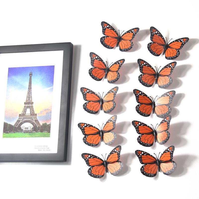 Home Decoration Simulated Butterfly Fridge Magnets 12CM 3D Butterfly Magnetic refrigerator wall stickers