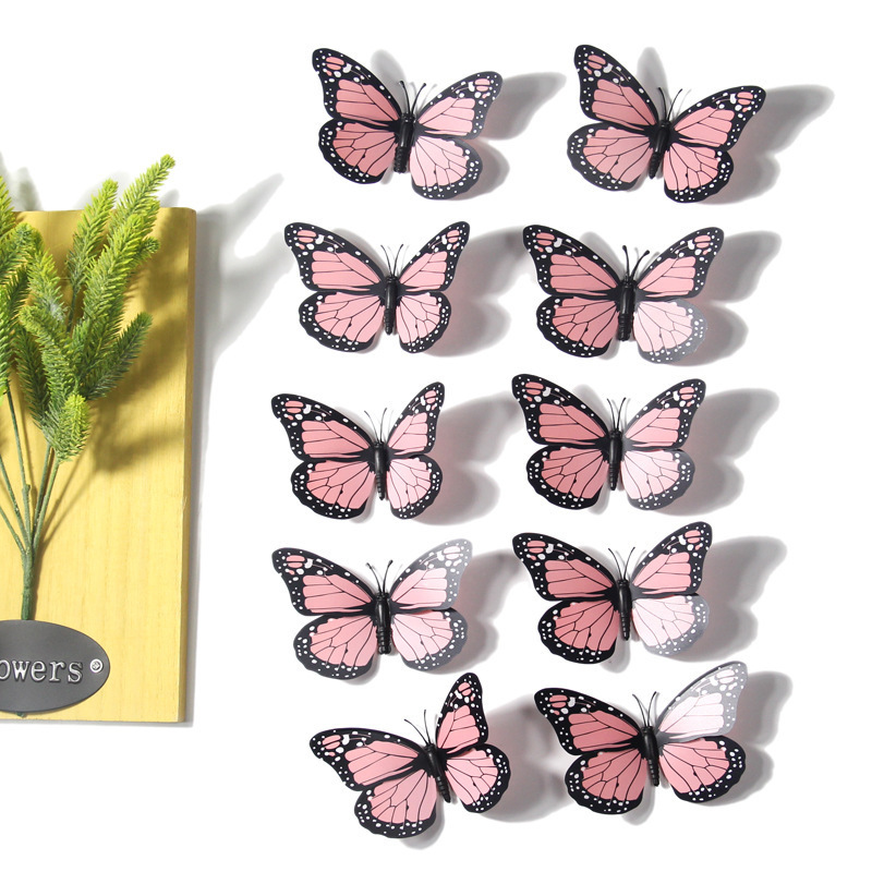 Home Decoration Simulated Butterfly Fridge Magnets 12CM 3D Butterfly Magnetic refrigerator wall stickers