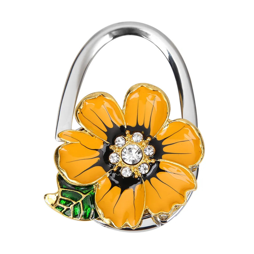 Foldable c Metal Table Hooks Handbag Holder Six Petal Flower Purse Hanger