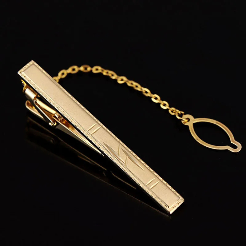 Business Wedding Men Metal Simple Necktie Buckle Gold Color Tie Bar Clasp Clip Clamp Pin Ties Stainless Steel Tie Clips