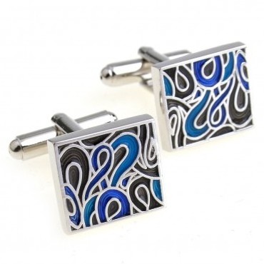 Hot Sale 1 Pair Free Shipping Biggest Promotion Black Blue Enamel Cufflink Custom Cuff Link