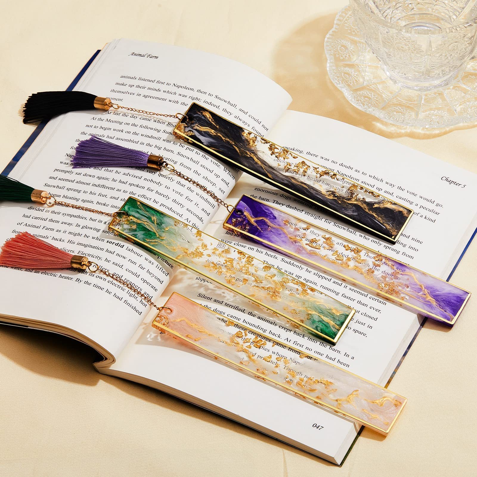 Presents Teachers Book Lovers Resin Bookmarks Handmade Resin Bookmarks Tassels Metal Bookmark Custom