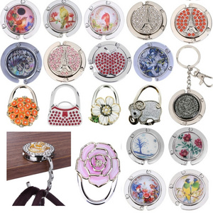 Decoration Parts Accessories holder for Table Unique Crystal RhinestoneTable Bag Hook Hand Bag Hanger Hook Table Bag Hook