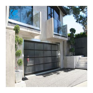 Modern Sectional Overhead Full View Aluminum Tempered Glass Panel Garage Door Price Plexiglass Garage Door