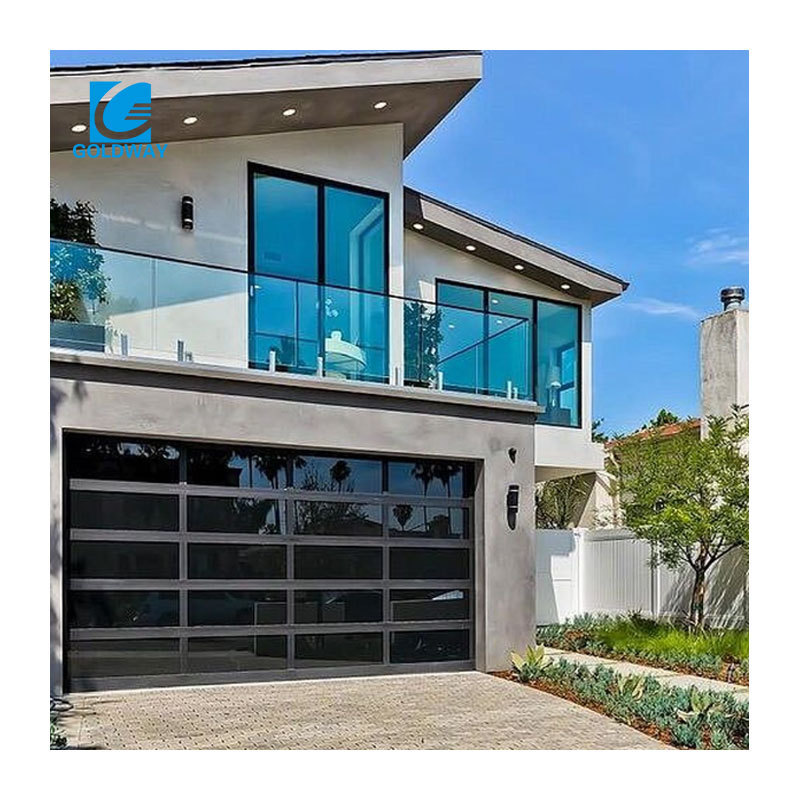 Modern Sectional Overhead Full View Aluminum Tempered Glass Panel Garage Door Price Plexiglass Garage Door