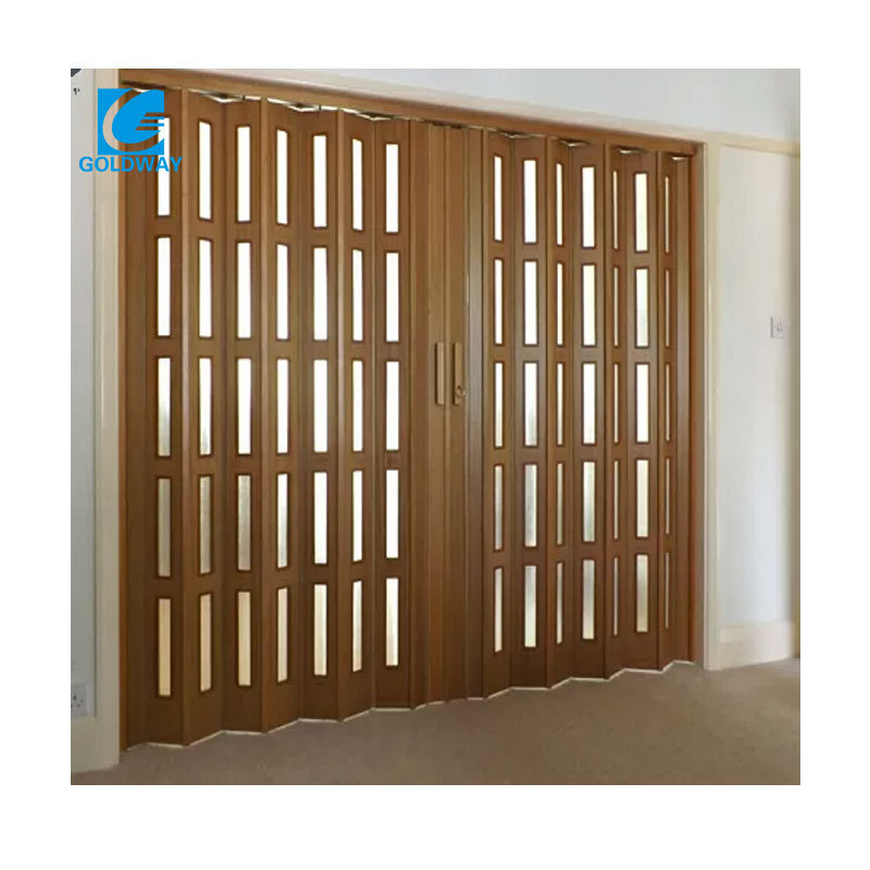 Folding Door Bathrooms PVC Sliding Accordion Doors Factory Manufacture PVC Waterproof Foldable Plastic Graphic Design Modern