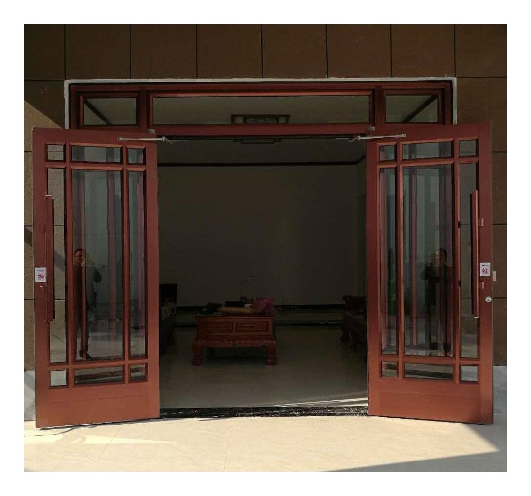 High Quality Aluminum Alloy Frame Glass Security Door For Commercial Used