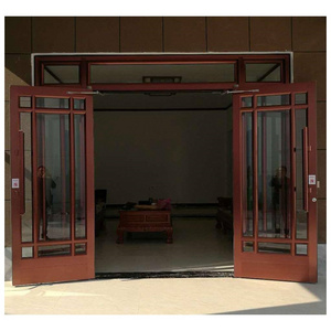 High Quality Aluminum Alloy Frame Glass Security Door For Commercial Used