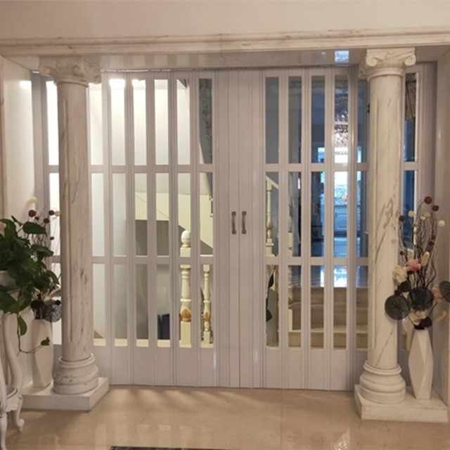 Folding Door Bathrooms PVC Sliding Accordion Doors Factory Manufacture PVC Waterproof Foldable Plastic Graphic Design Modern