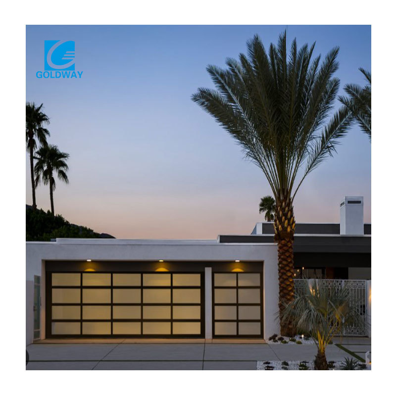 Modern Sectional Overhead Full View Aluminum Tempered Glass Panel Garage Door Price Plexiglass Garage Door