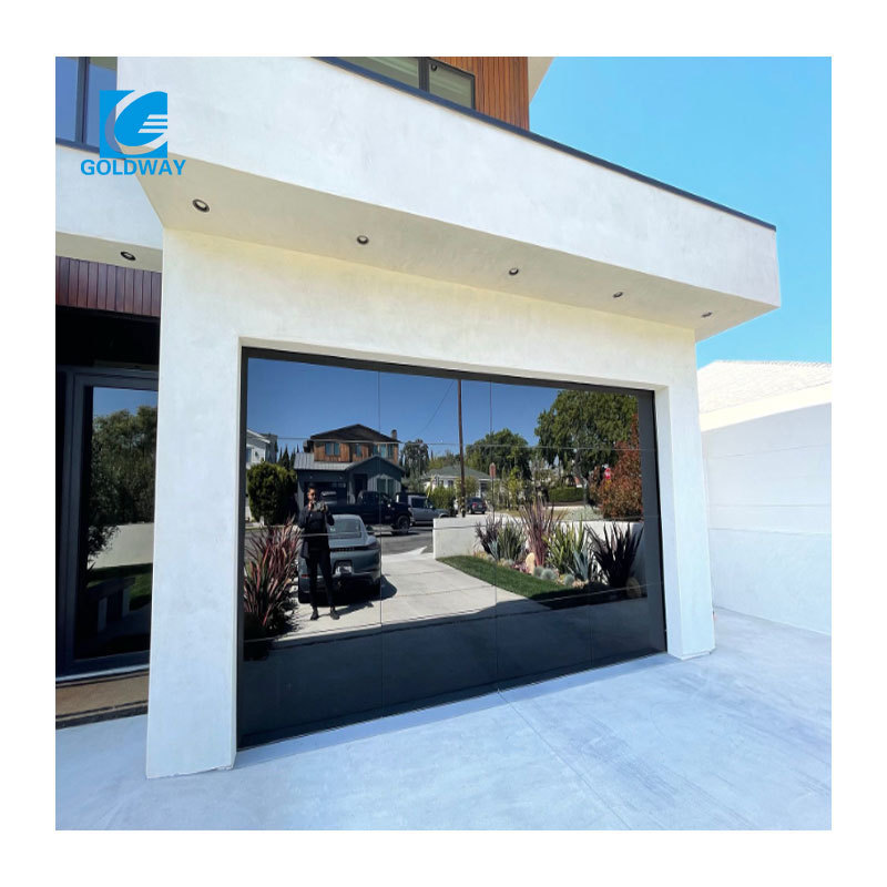 Residential Security Automatic Black 9x8 8x7 12x7 9x7 Insulated Aluminum Frameless Glass Garage Door For House