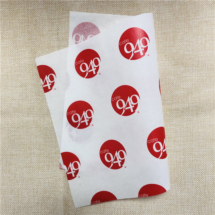 Brand Logo Parchment Baking Grease proof Paper Custom Printed Greaseproof Food Wrapping Paper For Deli Food Bread Packaging