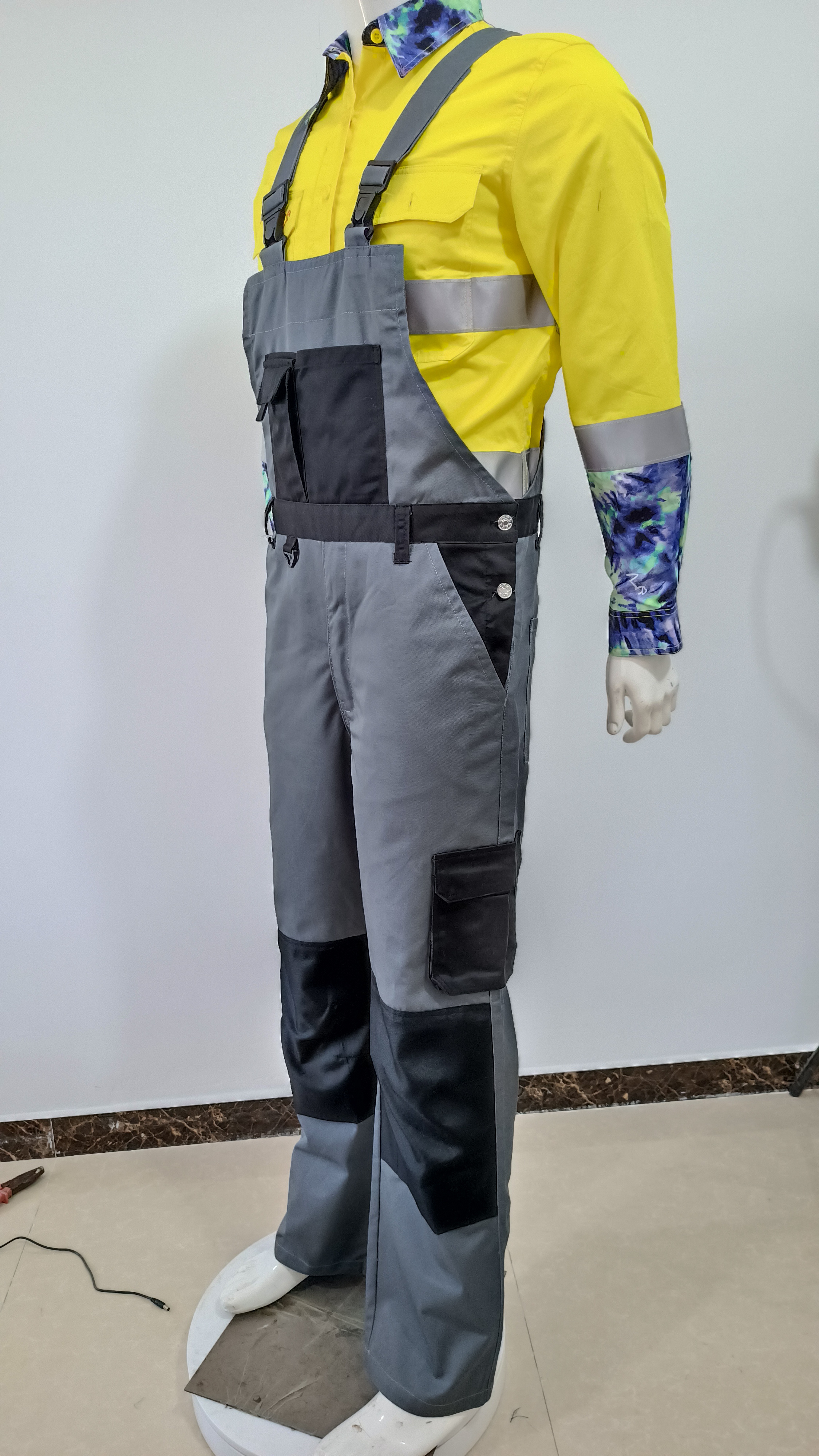 Men work Bib Pants Overall Scrubs Multi Pockets Workwear Jumpsuits for men Out Jumpsuit Coverall Trousers