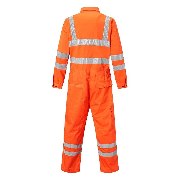 Custom Safety High Visibility Reflective Tape Oilfield Workwear Coveralls Mechanic Jumpsuit Overalls Work Clothes for Mining