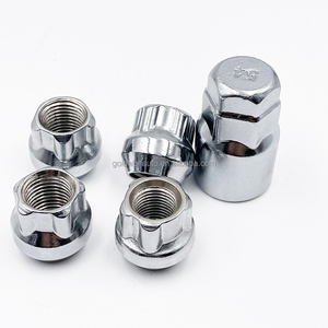 4Pcs Chrome 1/2"-20 Open End Anti-Theft Wheel Lock Lug Nut with One Key for Scion Lexus