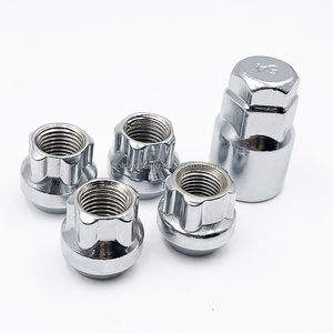 4Pcs Chrome 14x1.5 Open End Anti-Theft Wheel Lock Lug Nut with One Key for Scion Lexus