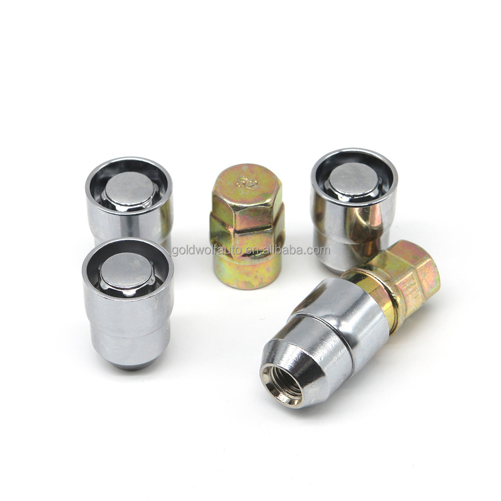 4pcs Chrome 14x1.5 Cone Seat Anti-Theft Wheel Lock Lug Nut Set with Two Key