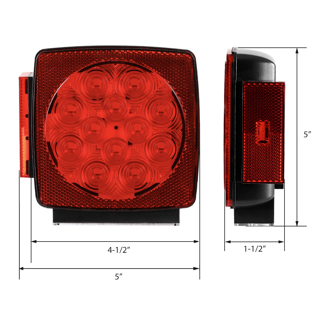 New 12V Submersible LED Combination Tail Lights Kit Trailer Towing Rear Position Dot Pattern IP68 Universal Fit Trucks