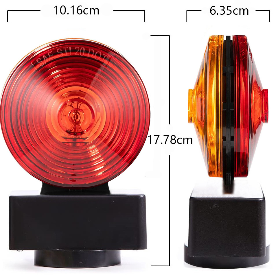 Customized 12v Incandescent Round Double Sided Magnetic Trailer Light Kit Towing Light