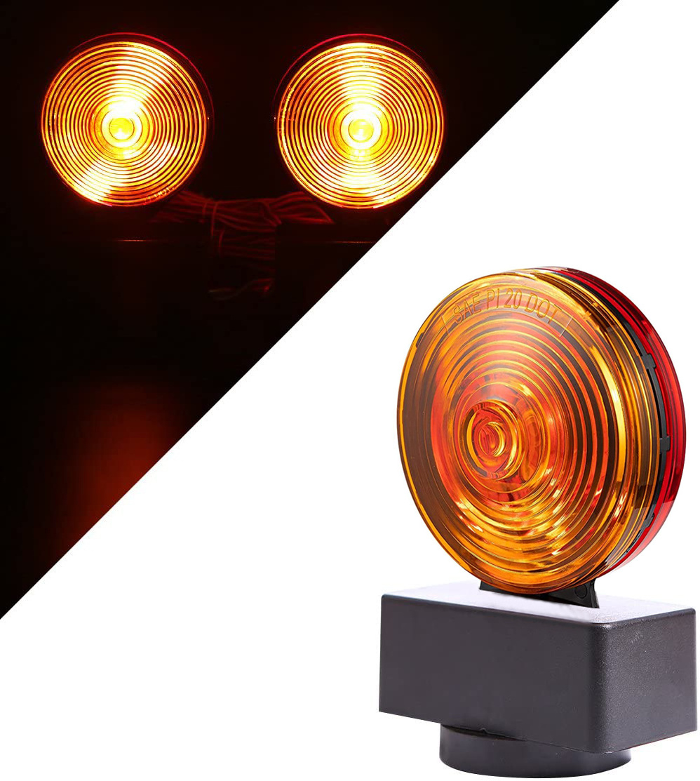 Customized 12v Incandescent Round Double Sided Magnetic Trailer Light Kit Towing Light