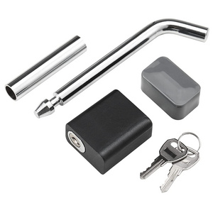 Customized Padlock Style Swivel Head Receiver Lock 1/2 Trailer Hitch Lock with 5/8 Inch Adapter