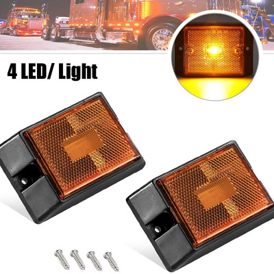 Customized Super Bright LED Amber Side Marker Lights Sealed Submersible Clearance Reflector Lamps