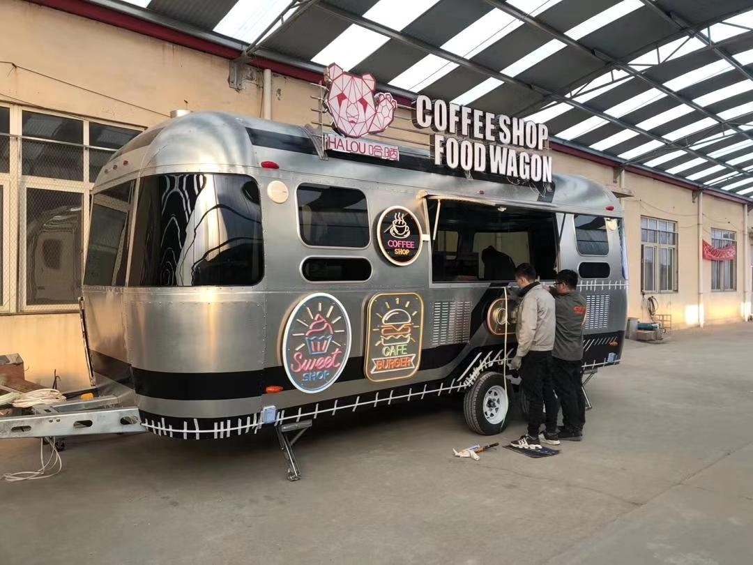 hot sale airstream for USA standard low price  Mobile food truck dining car food trailer for Europe vendors hot dog food trailer