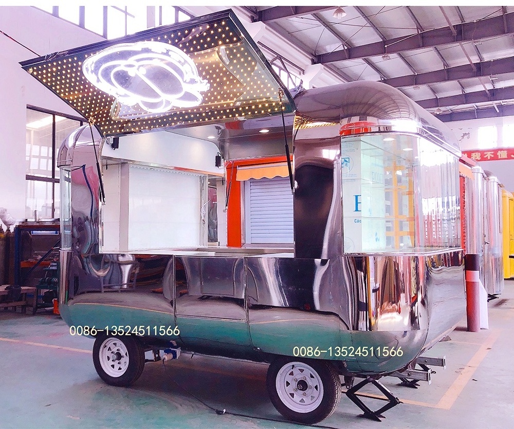 Juice Bar Koisk Mobile Food Coffee Trailer for Sale in Malaysia Lemonade Food Stall Trailer Hot Dog Stand with Oven