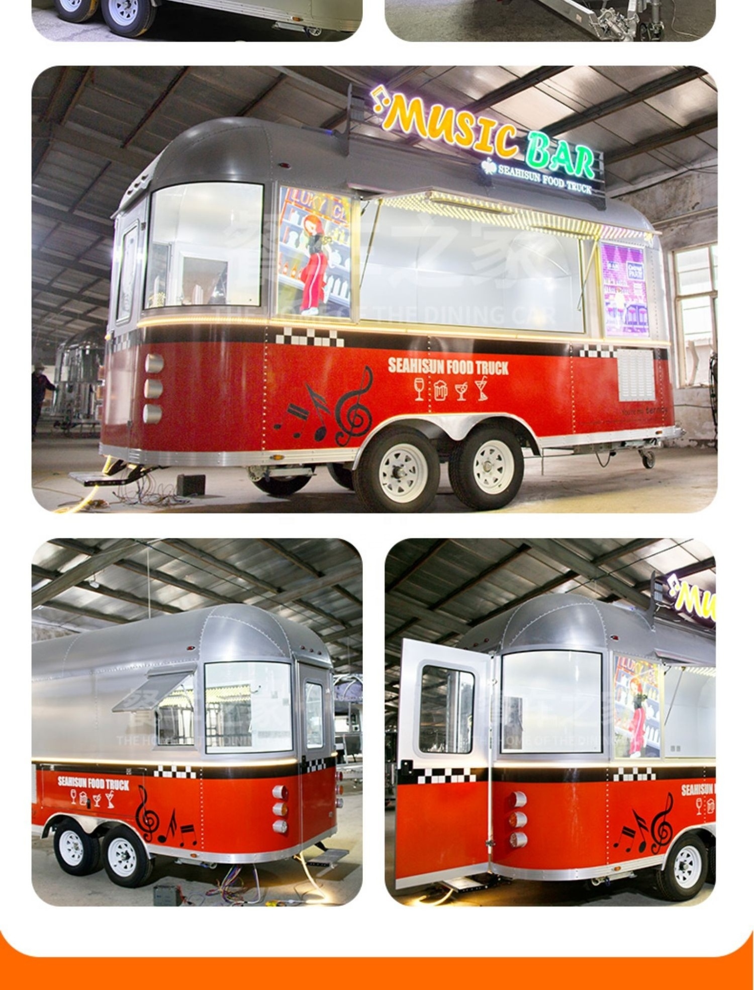 factory price Professional customization Outdoor Mobile FoodTrailer Street Mobile Food Cart ice cream food truck