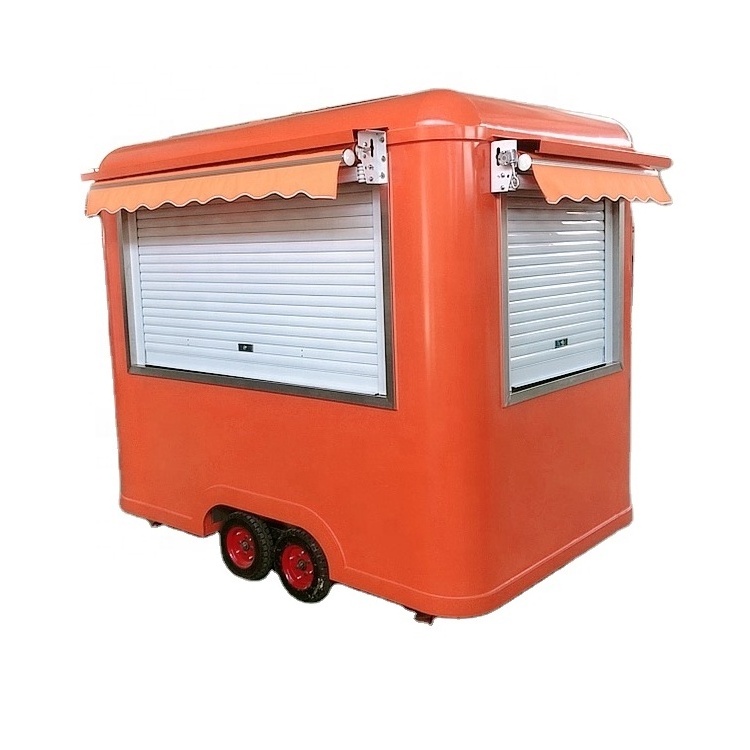 Customized food truck rolling cart fast food machine snow cone trailer food cart cooking trailer hamburger carts