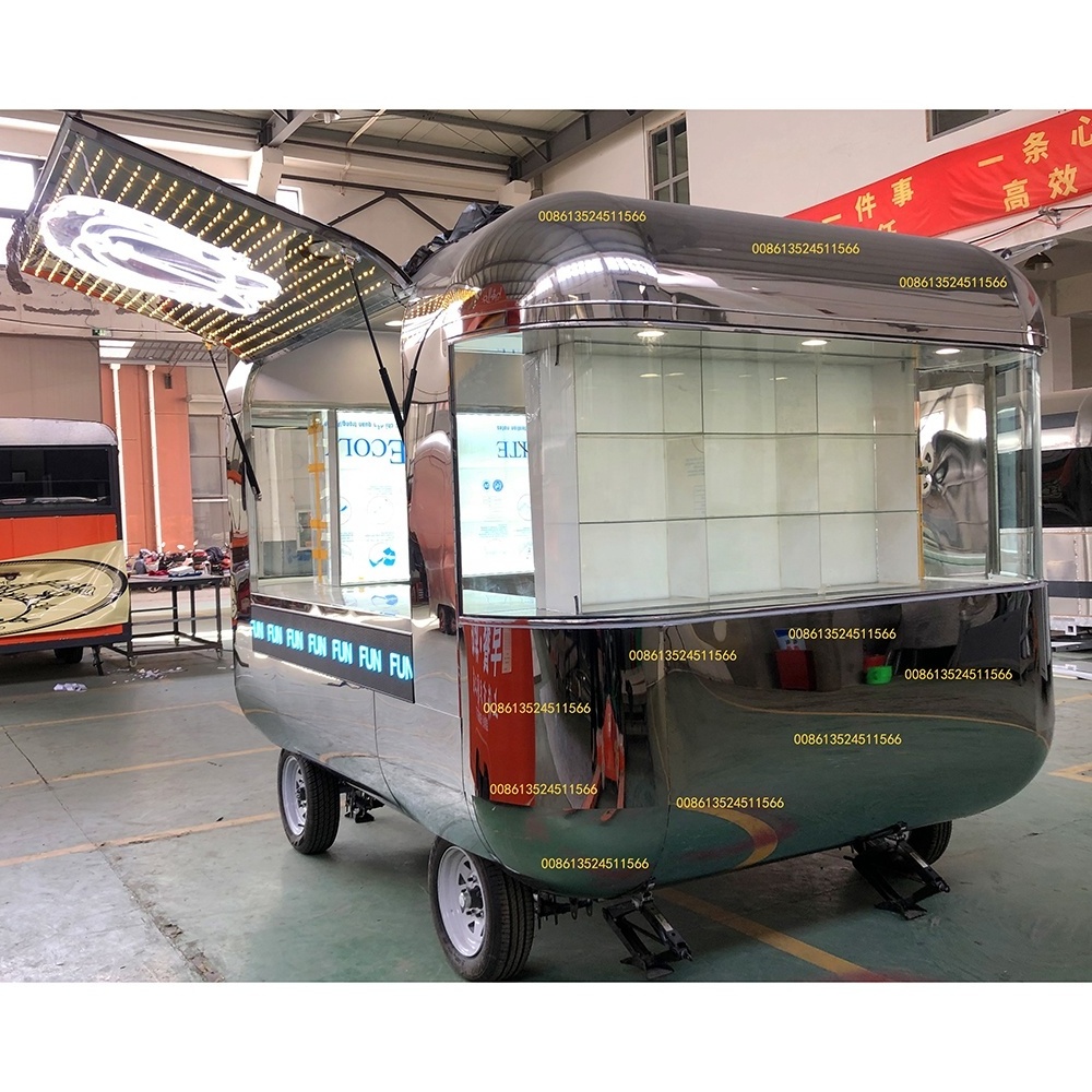 Juice Bar Koisk Mobile Food Coffee Trailer for Sale in Malaysia Lemonade Food Stall Trailer Hot Dog Stand with Oven