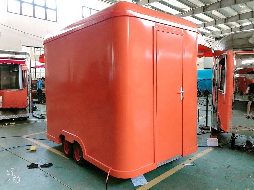 Customized food truck rolling cart fast food machine snow cone trailer food cart cooking trailer hamburger carts