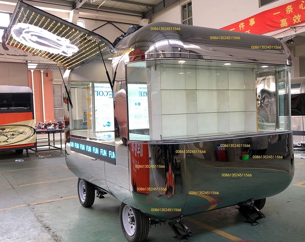 Juice Bar Koisk Mobile Food Coffee Trailer for Sale in Malaysia Lemonade Food Stall Trailer Hot Dog Stand with Oven