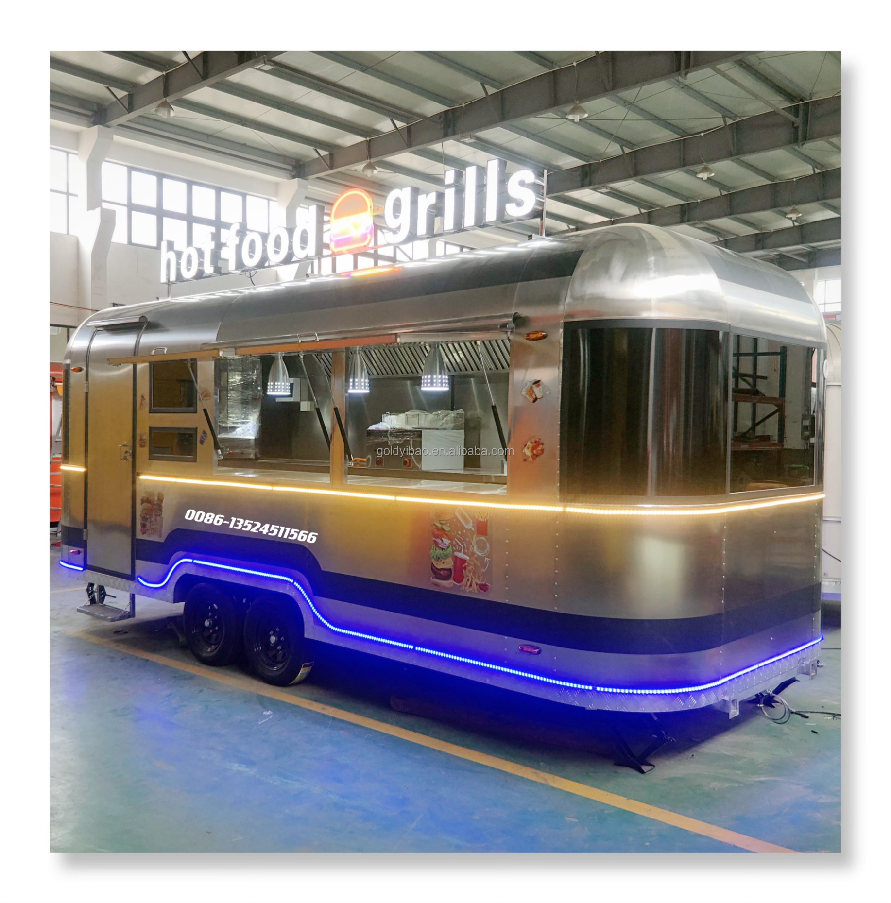 Commerical food trailer Street Food Cart Kiosk Design Outdoor Catering Trailer for Snack Food