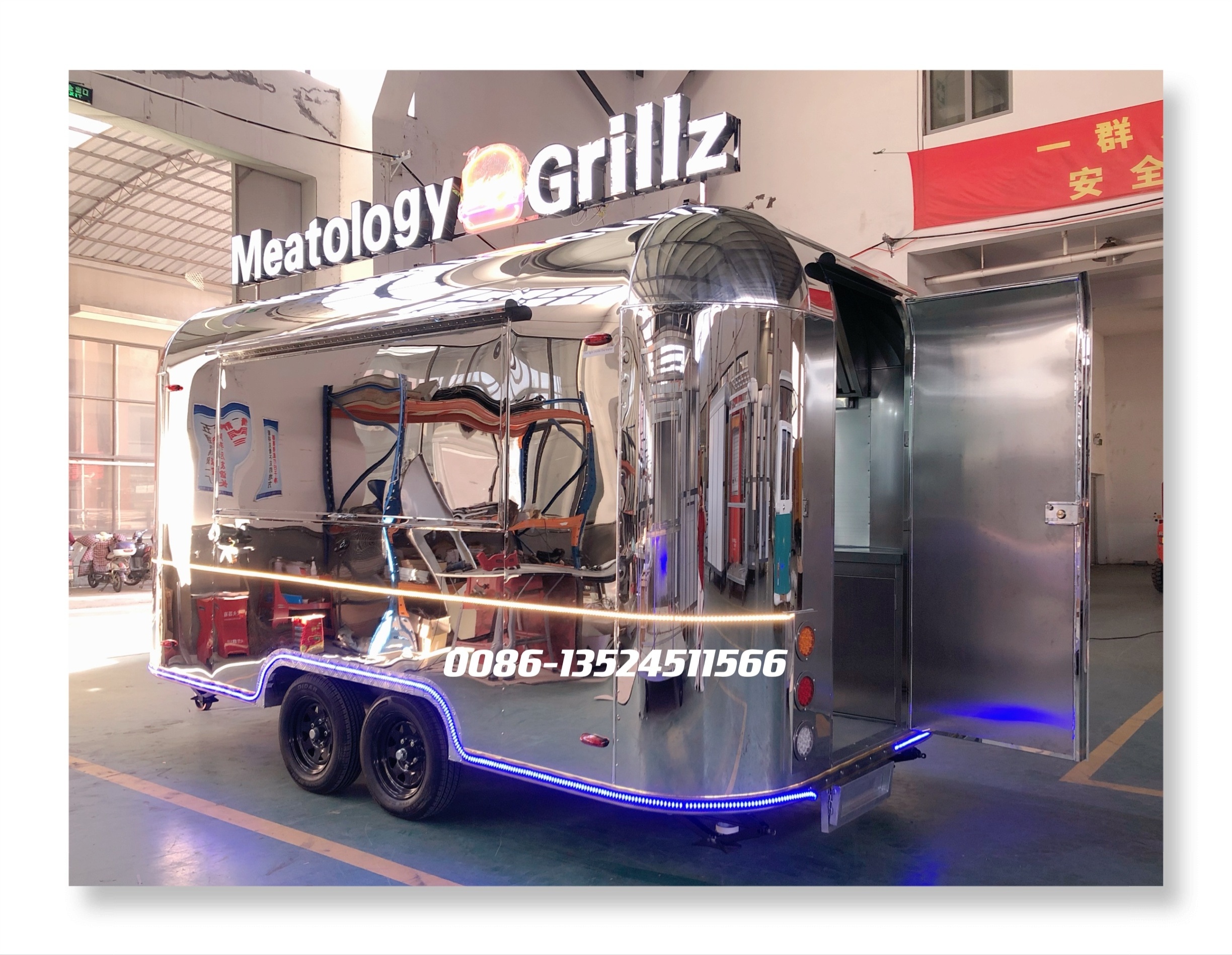 mobile shiny Airstream UK standard food truck and trailer Mobile Coffee trailer  Candy Cart Beverage Food trailer