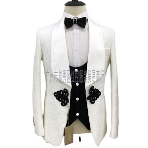 Wholesale Cross border Banquet Wedding Men's suits 2022 New Green Fruit Collar blazer European and American Suit 3-piece