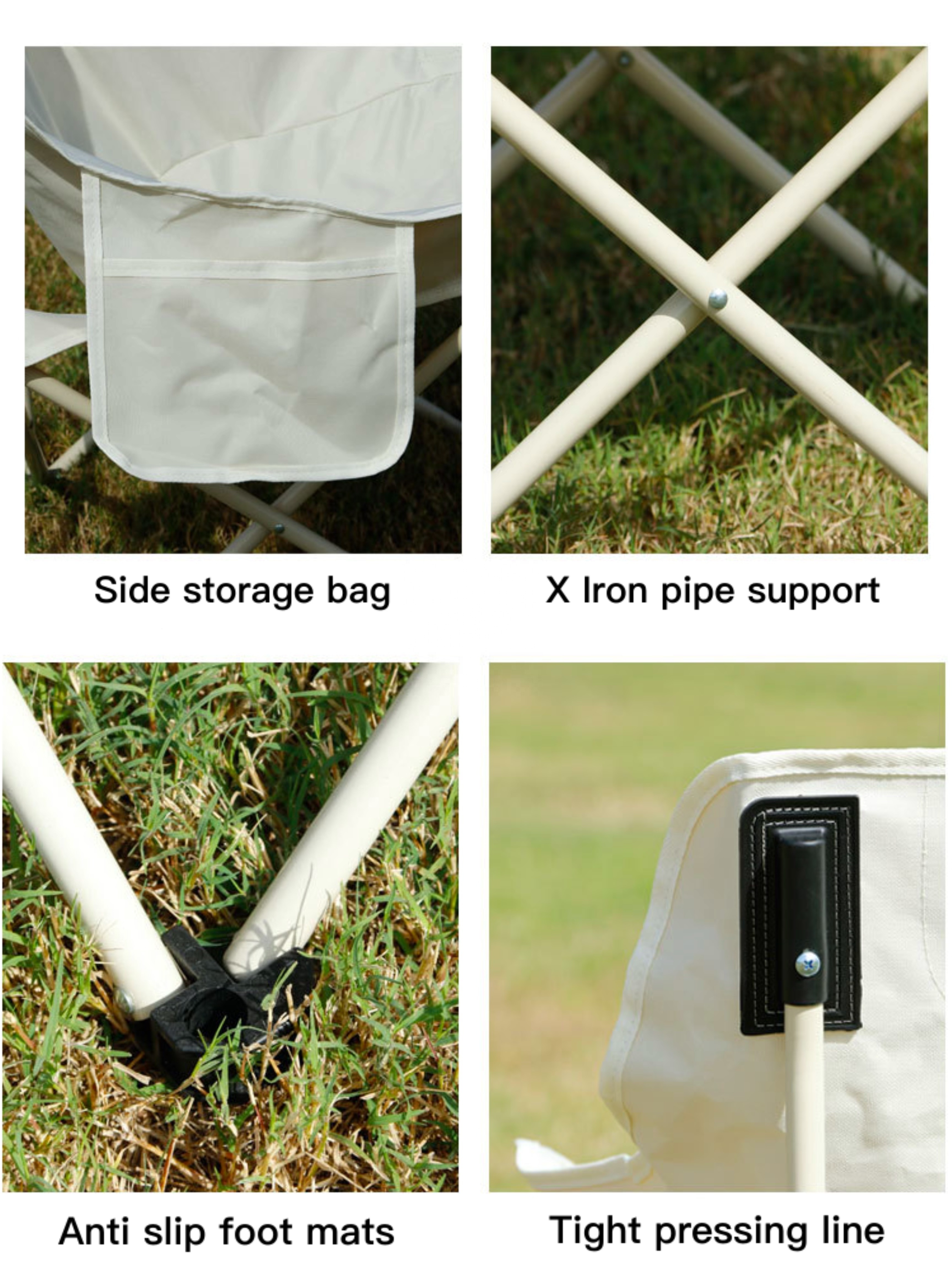 Outdoor Portable Folding Recliner Back Chair Camping Folding Moon Chair Leisure Lunch Rest Beach Chair